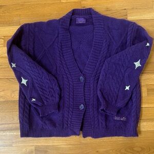 Taylor Swift Speak Now Deep Purple Cardigan with Star Accents XL/2XL
